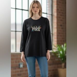 Elegant Black Long Sleeve Women's Top